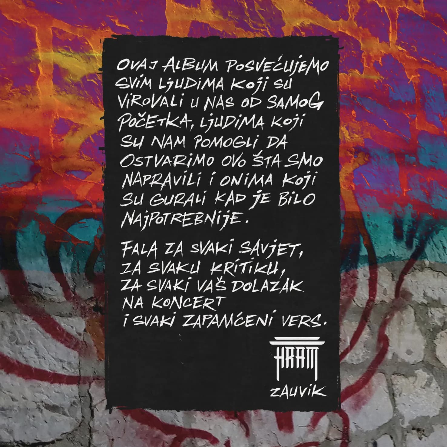 Zahvale - posveta slusalacima